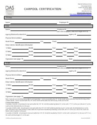 Carpool Certification Form - Oregon, Page 2