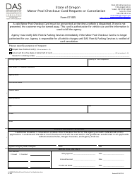Form 07-005 &quot;Motor Pool Checkout Card Request or Cancelation&quot; - Oregon