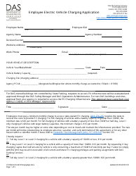 Document preview: Employee Electric Vehicle Charging Application Form - Oregon