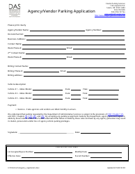 Document preview: Agency/Vendor Parking Application Form - Oregon