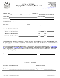 Document preview: Employee Pre-tax Parking Waiver Form - Oregon