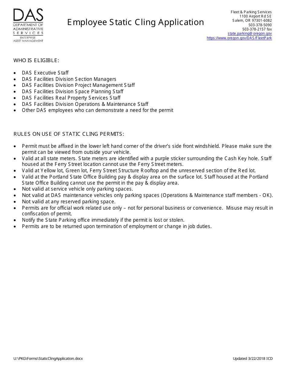 Employee Static Cling Application - Oregon, Page 2