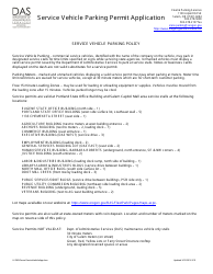 Service Vehicle Parking Permit Application - Oregon, Page 2