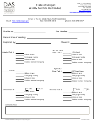 Document preview: Weekly Fuel Site Dip Reading - Oregon