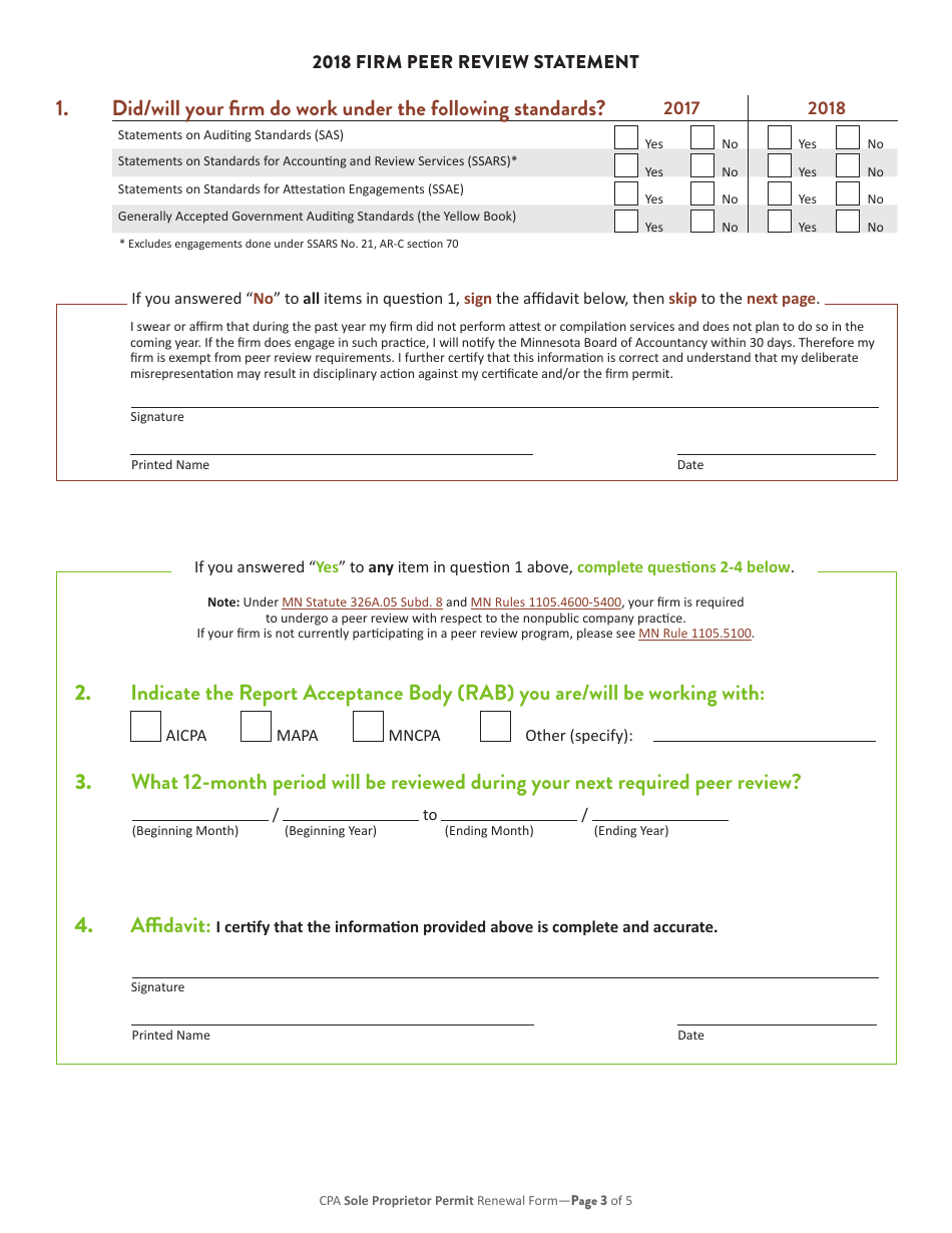 CPA Sole Proprietor Firm Permit Renewal - Minnesota, Page 4