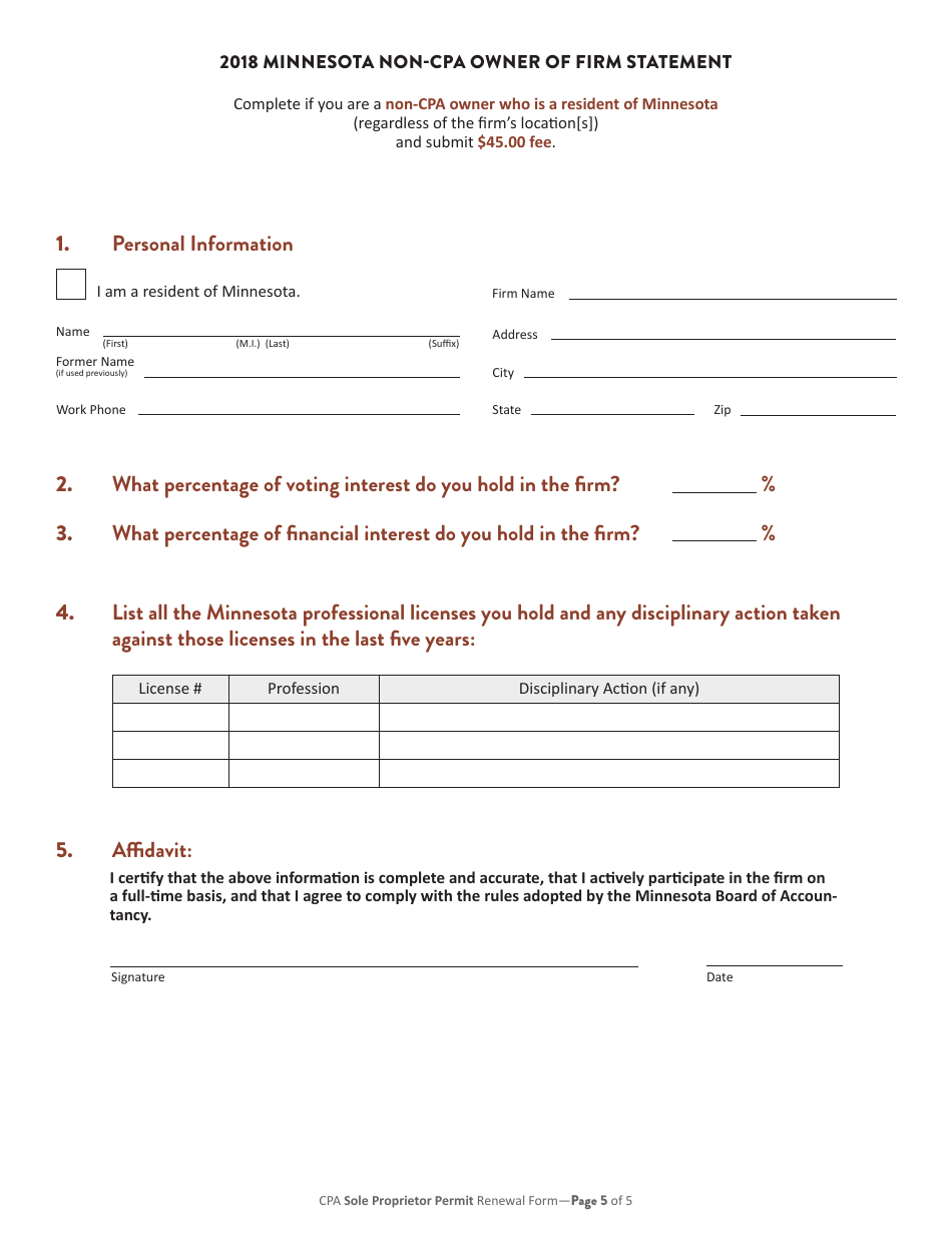 CPA Sole Proprietor Firm Permit Renewal - Minnesota, Page 6