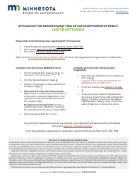 Application for Minnesota Rap Firm Firm or Rap Sole Proprietor Permit - Minnesota
