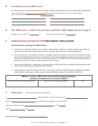 Application for Minnesota Rap Firm Firm or Rap Sole Proprietor Permit - Minnesota, Page 3