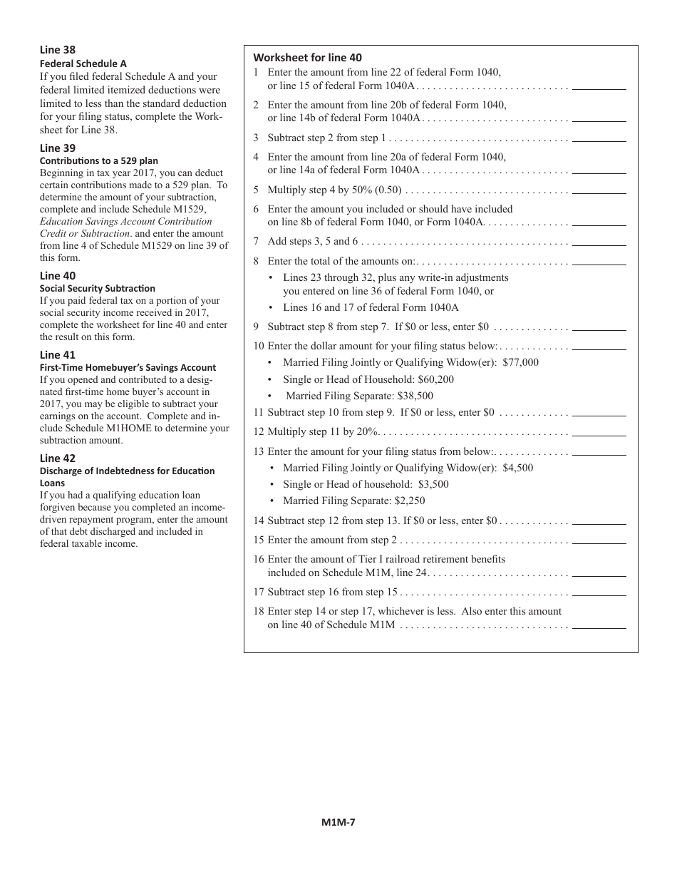 Schedule M1M Download Fillable PDF Or Fill Online Income Additions And schedule-m1m-download-fillable-pdf-or-fill-online-income-additions-and