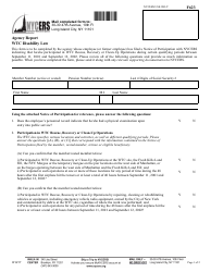 Document preview: Form F623 Agency Report Wtc Disability Law - New York City
