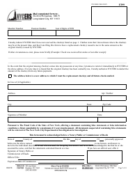 Form F399 Affidavit Concerning Lost Check(S) - New York City, Page 2