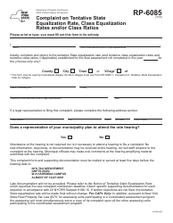 Form RP-6085 Complaint on Tentative State Equalization Rate, Class Equalization Rates and/or Class Ratios - New York
