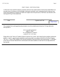 Form RP-7141 Complaint on Tentative Special Franchise Full Values - New York, Page 4