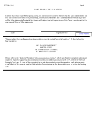Form RP-7143 Complaint on Tentative Telecommunications Ceiling - New York, Page 4
