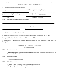 Form RP-7142 Complaint on Tentative Special Franchise Assessments - New York, Page 2