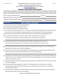 Document preview: Form WIO-1040A Training Provider Assurances - Arizona