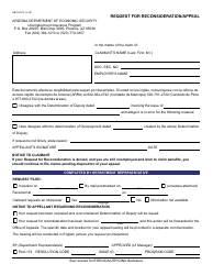 Document preview: Form UB-126-FF Request for Reconsideration/Appeal - Arizona