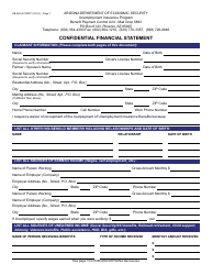 Form UB-092-A FORFF Confidential Financial Statement - Arizona
