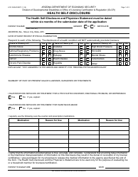 Form LCR-1040AFORFF Health Self-disclosure - Arizona
