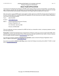 Document preview: Form UIA-1004A FORFF Bulk Filer Application - Arizona