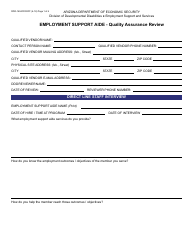 Form DDD-1404CFORFF Employment Support Aide - Quality Assurance Review - Arizona