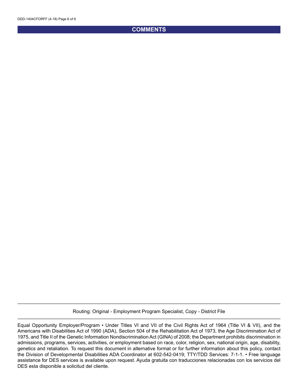 Form DDD-1404CFORFF Employment Support Aide - Quality Assurance Review - Arizona, Page 6