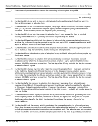 Form AD887A Statement of Understanding Independent Adoptions Program - Parent Who Did Not Give Physical Custody (Non-custodial Parent) of the Child to the Petitioner(S) - California, Page 2