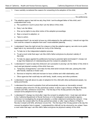 Form AD887B Statement of Understanding Independent Adoptions Program - Alleged Father - California, Page 2