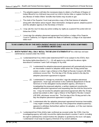 Form AD927 Statement of Understanding Independent Adoptions Program - Parent Who Places the Indian Child With the Prospective Adoptive Parent(S) - California, Page 5