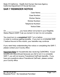 Document preview: Form CR30 LP Sar 7 Reminder Notice - California