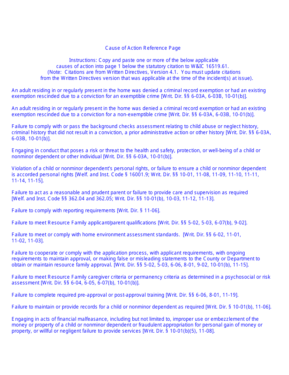 Form RFA09 Notice of Action Regarding Resource Family Approval - California, Page 5