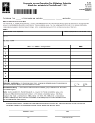 Form F-1120 Schedule F-851 Corporate Income/Franchise Tax Affiliations Schedule - Florida