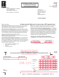 Form DR-225 Documentary Stamp Tax Return for Registered Taxpayers&#039; Unrecorded Documents - Florida