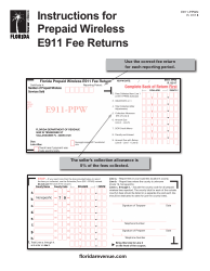 Document preview: Instructions for Form E911-PPW Florida Prepaid Wireless E911 Fee Return - Florida