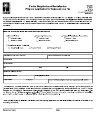 Form DR26RP Florida Neighborhood Revitalization Program Application for Sales and Use Tax - Florida