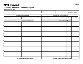 Form CT205 Quarterly Interstate Commerce Report - Minnesota