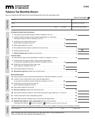 Form CT301 Tobacco Tax Monthly Return - Minnesota