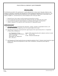 Form DS-63 Education Allowance Questionnaire