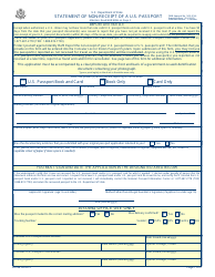 Form DS-86 Statement of Non-receipt of a U.S. Passport