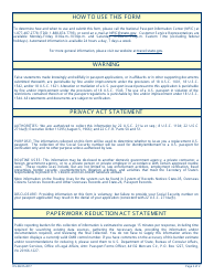 Form DS-86 Statement of Non-receipt of a U.S. Passport, Page 2