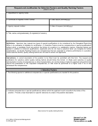 Form SF-39A Request and Justification for Selective Factors and Quality Ranking Factors