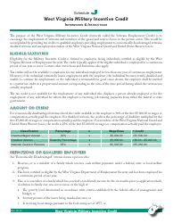 Schedule J West Virginia Military Incentives Credit - West Virginia, Page 2