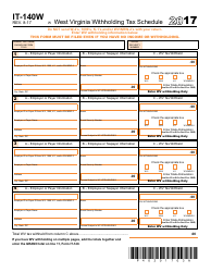 Document preview: Form IT-140W West Virginia Withholding Tax Schedule - West Virginia