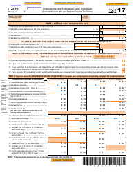 Document preview: Form IT-210 Underpayment of Estimated Tax by Individuals - West Virginia
