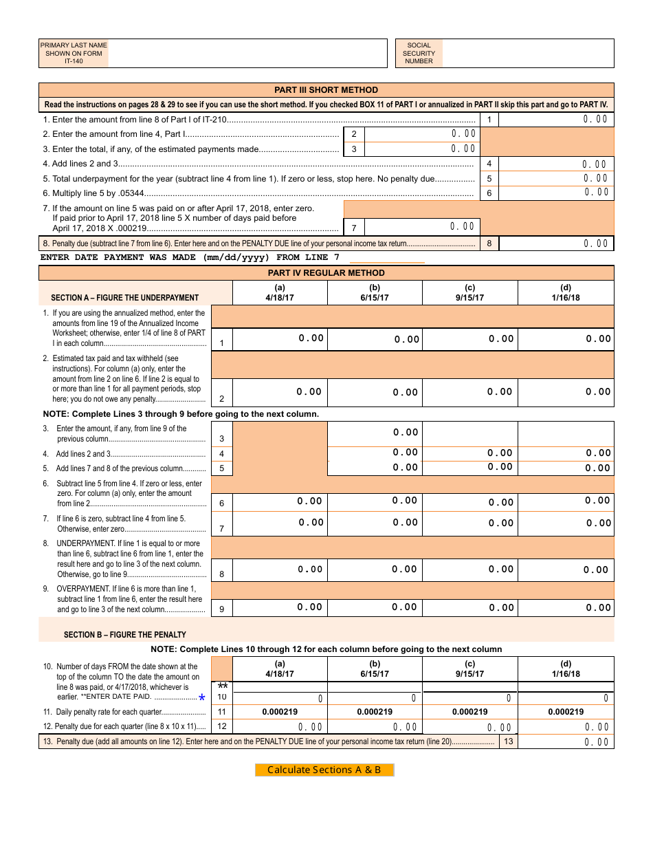Form IT-210 Underpayment of Estimated Tax by Individuals - West Virginia, Page 2