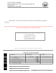 Form WV/SEV-400v &quot;Additional Tax on the Severance of Natural Resources Estimate&quot; - West Virginia