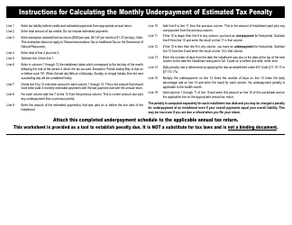 Document preview: Instructions for Calculating the Monthly Underpayment of Estimated Tax Penalty - West Virginia