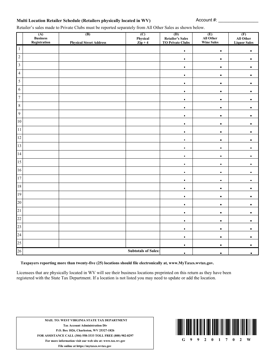 Form CST-270 Local Wine  Liquor Distribution Tax Return - West Virginia, Page 2
