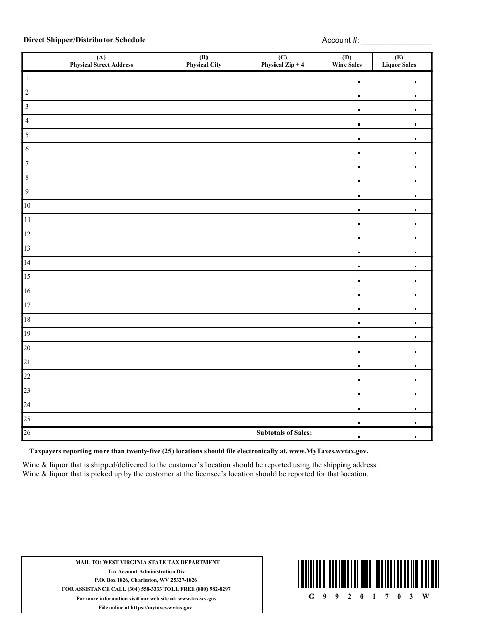 Form CST-270 Local Wine  Liquor Distribution Tax Return - West Virginia, Page 3
