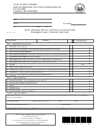 Document preview: Special District Excise Return Form - Monongalia County, West Virginia